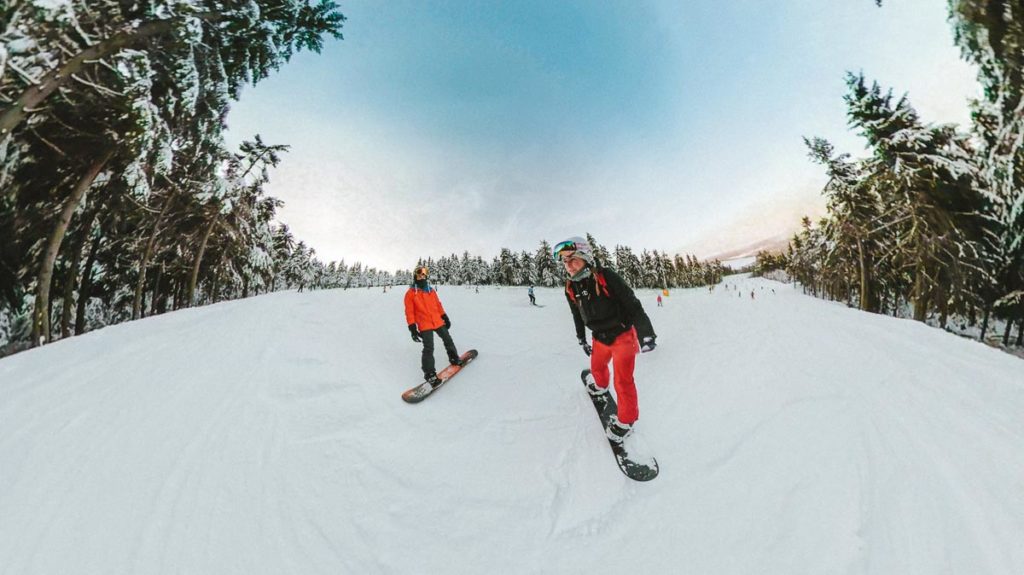 Snowboarden auf dem Keilberg (Klinovec, CZ)